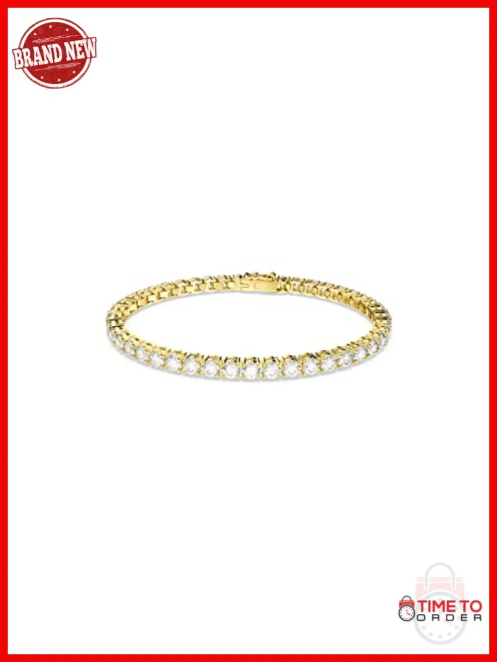 Tennis Bracelet, Cubic Zirconia, Gold-Tone Finish, Chain Bracelet